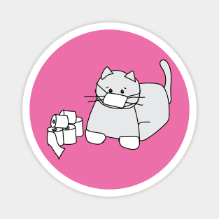 Corona Cat White Gloves Pink Back Magnet